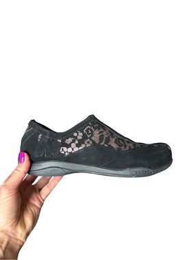 Merrell Black Leopard Print Zip Comfort Shoes Women’s 11 Y2K Athleisure